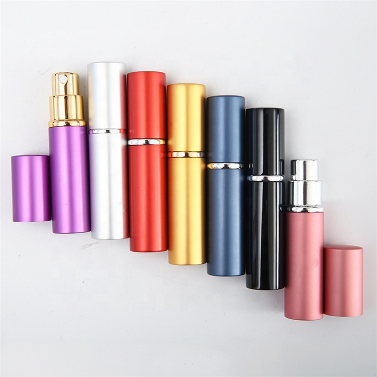 5ML 6ML Refillable Empty Travel Pocket Atomizer Aluminum Perfume Bottle With Pump