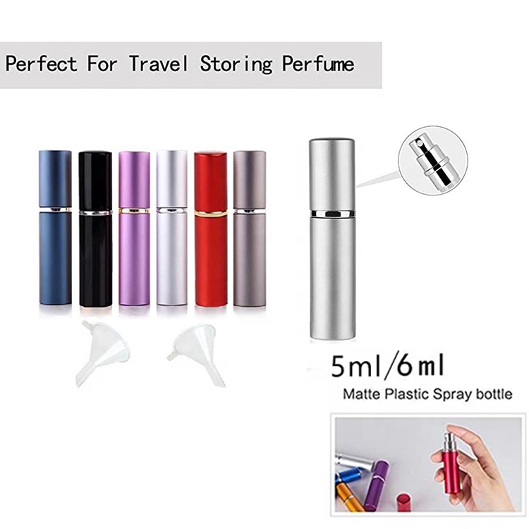 5ML 6ML Refillable Empty Travel Pocket Atomizer Aluminum Perfume Bottle With Pump