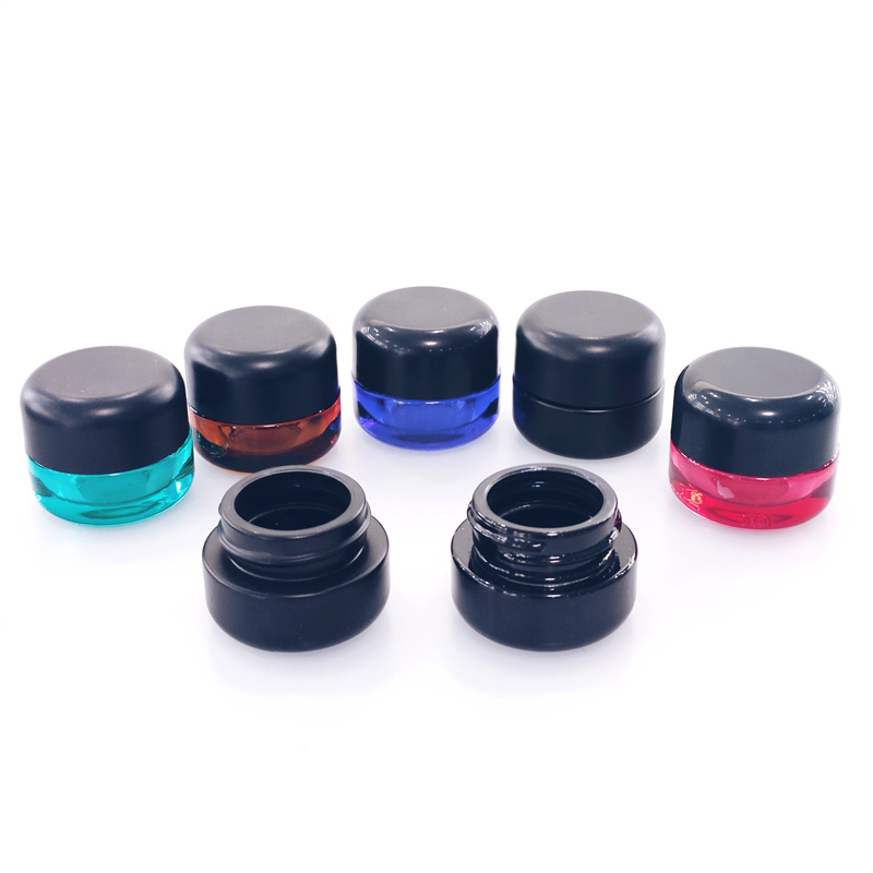 5ML 7ML 9ML Glass Wax Containers clear color CBD Wax Oil Concentrate Container glass Dab Jar