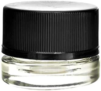 5ML Child Resistant Clear Glass Concentrate Container with Matte Black Lid