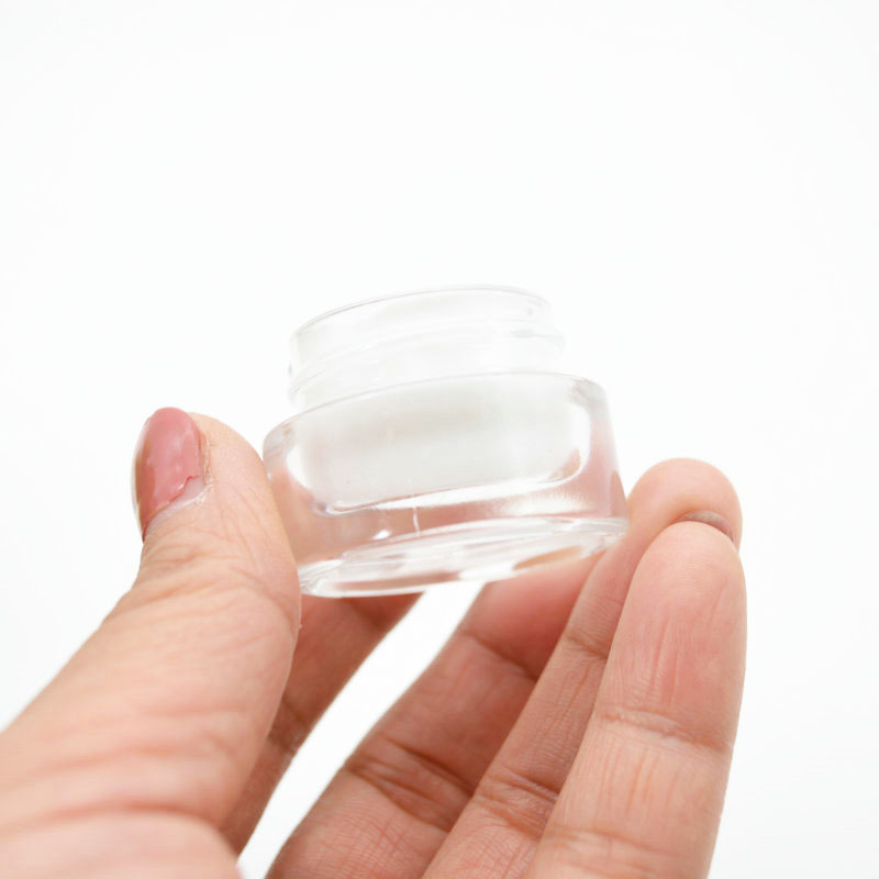 5ML EMPTY CHILD RESISTANT COSMETIC EYE CREAM GLASS JAR CLEAR CREAM JAR