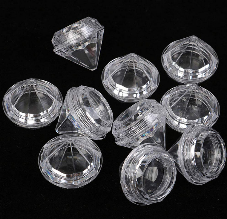 5ML Plastic Diamond Shaped Cream Box Eye Cream Hand Cream Sample Trial Bottle Ointment Packaging Lip Balm Storage Bottle DIY