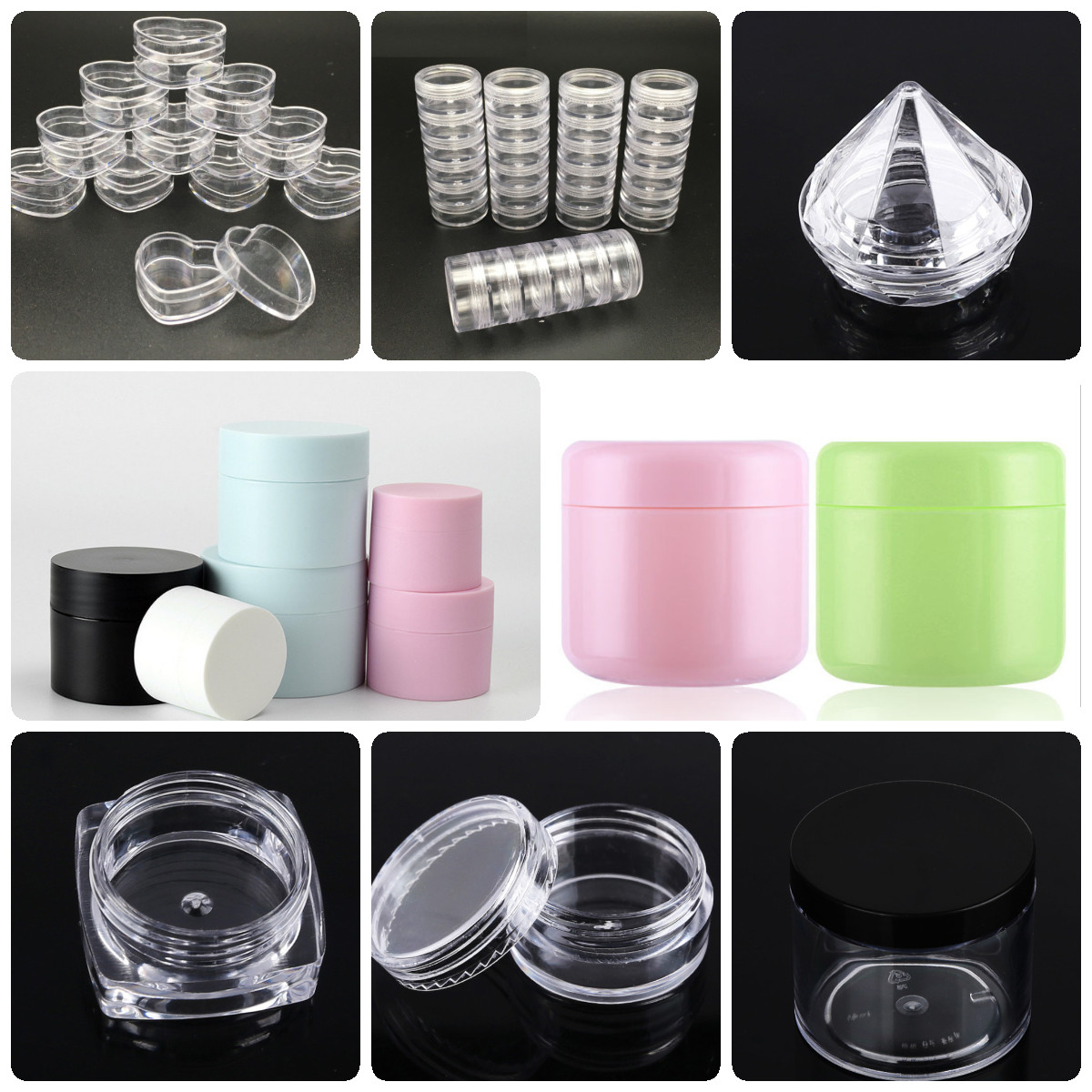 5ML Plastic Diamond Shaped Cream Box Eye Cream Hand Cream Sample Trial Bottle Ointment Packaging Lip Balm Storage Bottle DIY