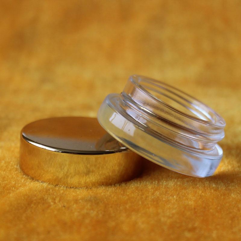 5ML clear eye cream mini glass jar eye shadow traveling jar cosmetics packaging custom cap colors