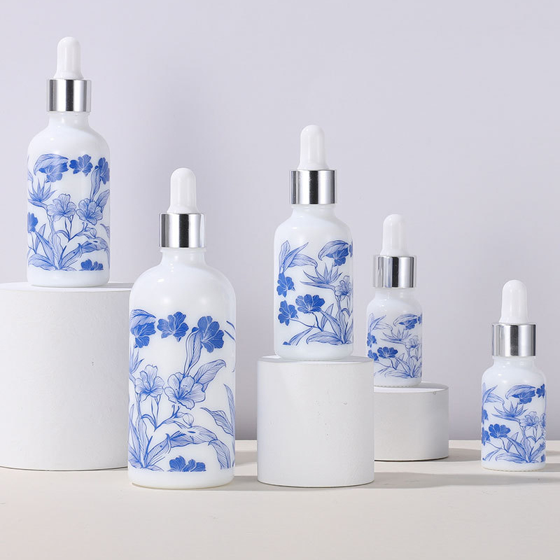 5ML10mL refined oil Blue and white porcelain Dropper bottle 15ML 20ml dropper bottle 30ML 50ML 100ml Frosted essence bottle