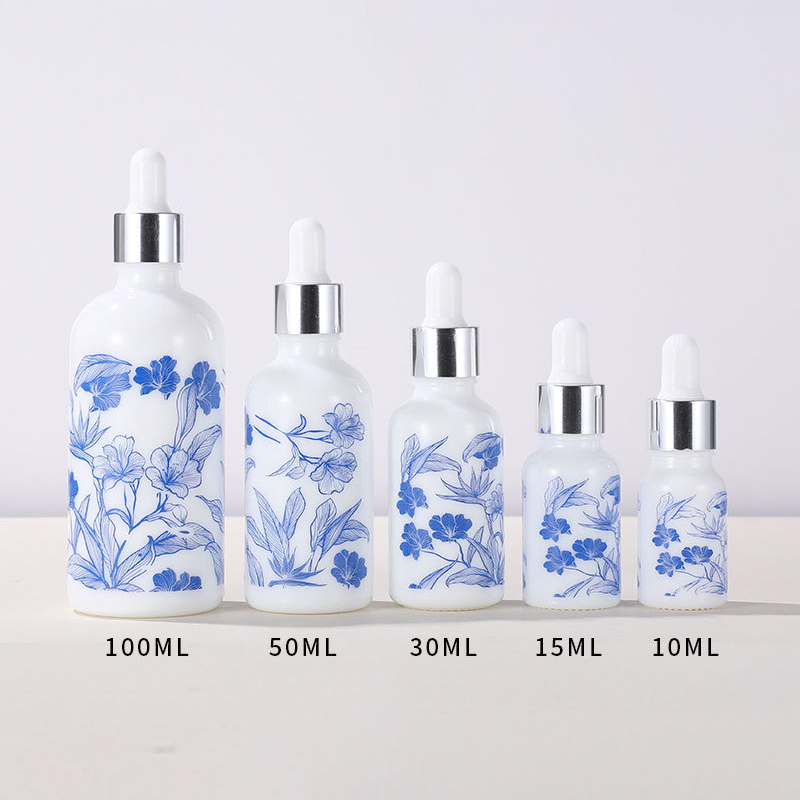 5ML10mL refined oil Blue and white porcelain Dropper bottle 15ML 20ml dropper bottle 30ML 50ML 100ml Frosted essence bottle