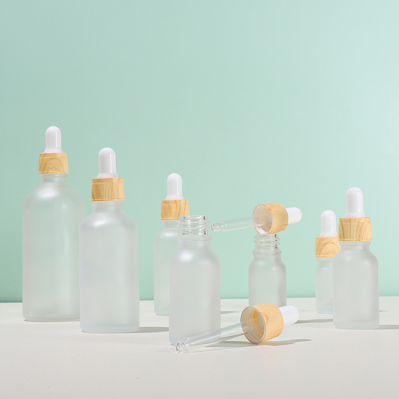 5ML10mL refined oil bottle 15ML 20ml Bamboo wood grain cap dropper bottle 30ML 50ML 100ml Frosted essence bottle