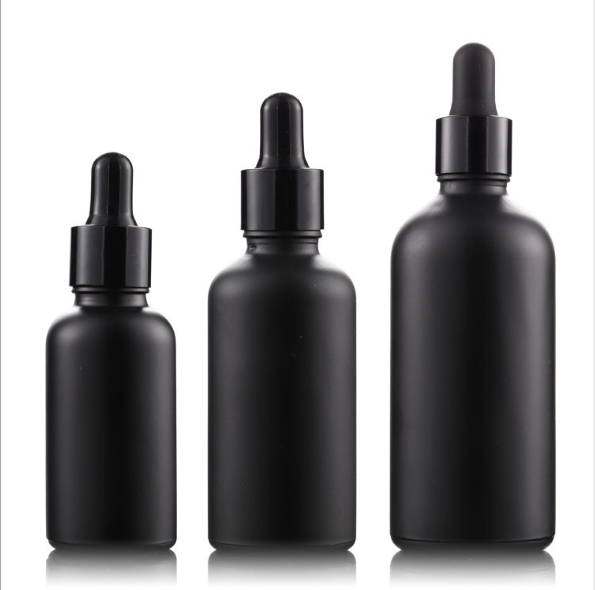 5Ml 10Ml 15Ml 30Ml 50Ml 50 Ml 100Ml Black Opaque Matte Matt Frosted Clear Glass Bottle With Dropper