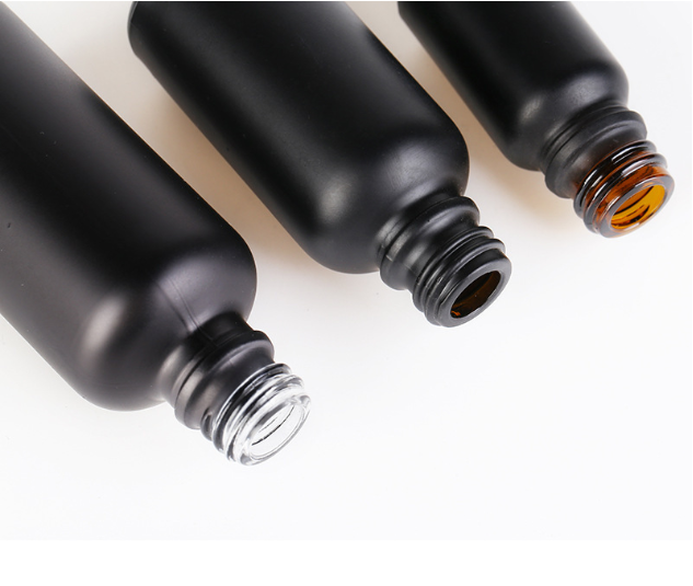 5Ml 10Ml 15Ml 30Ml 50Ml 50 Ml 100Ml Black Opaque Matte Matt Frosted Clear Glass Bottle With Dropper