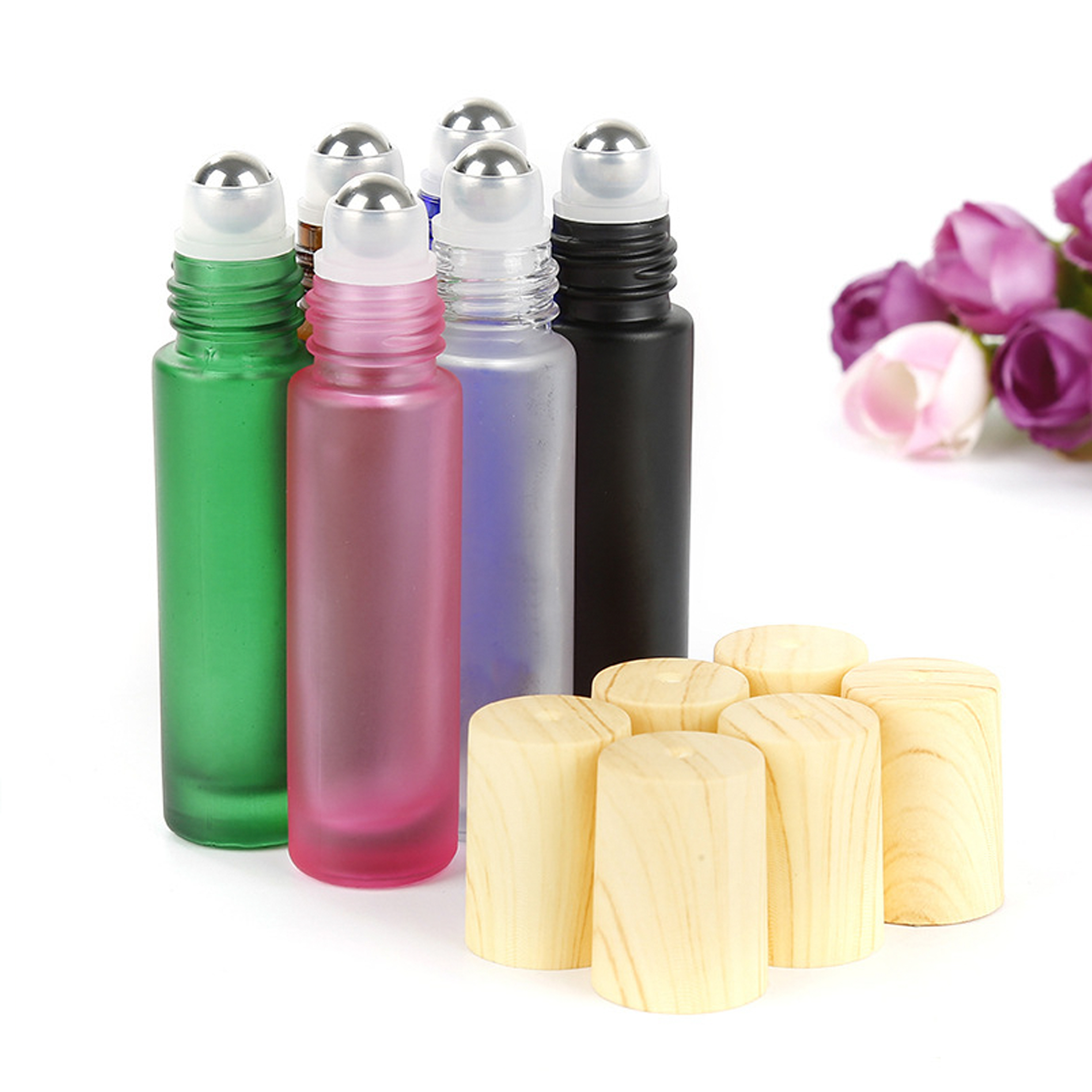 5Ml 10Ml Bamboo Lid Roll On Bottle Roller Essential Oil Perfume Bottle