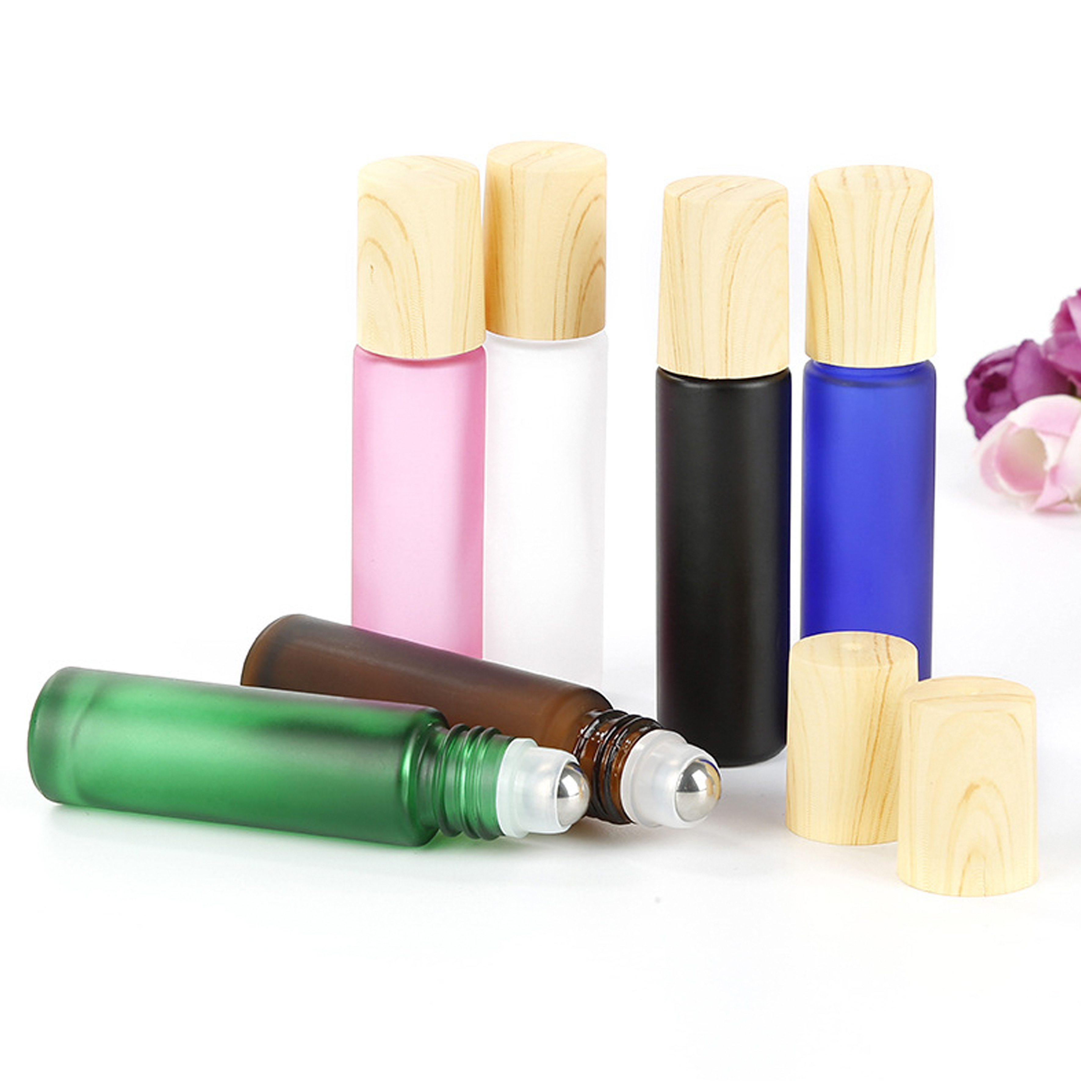 5Ml 10Ml Bamboo Lid Roll On Bottle Roller Essential Oil Perfume Bottle