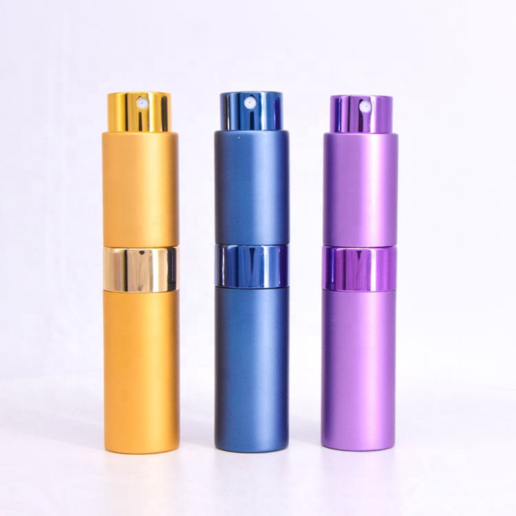 5Ml 8Ml 10Ml 15Ml 20Ml Travel Parfum Patent Refillable Atomiser Refills Spray Perfume Glass Bottle Aluminum Twist Up Atomizer