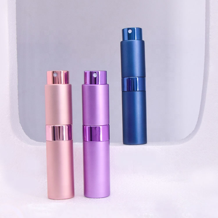 5Ml 8Ml 10Ml 15Ml 20Ml Travel Parfum Patent Refillable Atomiser Refills Spray Perfume Glass Bottle Aluminum Twist Up Atomizer