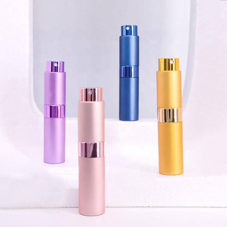 5Ml 8Ml 10Ml 15Ml 20Ml Travel Parfum Patent Refillable Atomiser Refills Spray Perfume Glass Bottle Aluminum Twist Up Atomizer