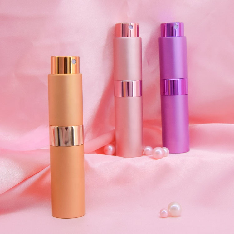 5Ml 8Ml 10Ml 15Ml 20Ml Travel Parfum Patent Refillable Atomiser Refills Spray Perfume Glass Bottle Aluminum Twist Up Atomizer