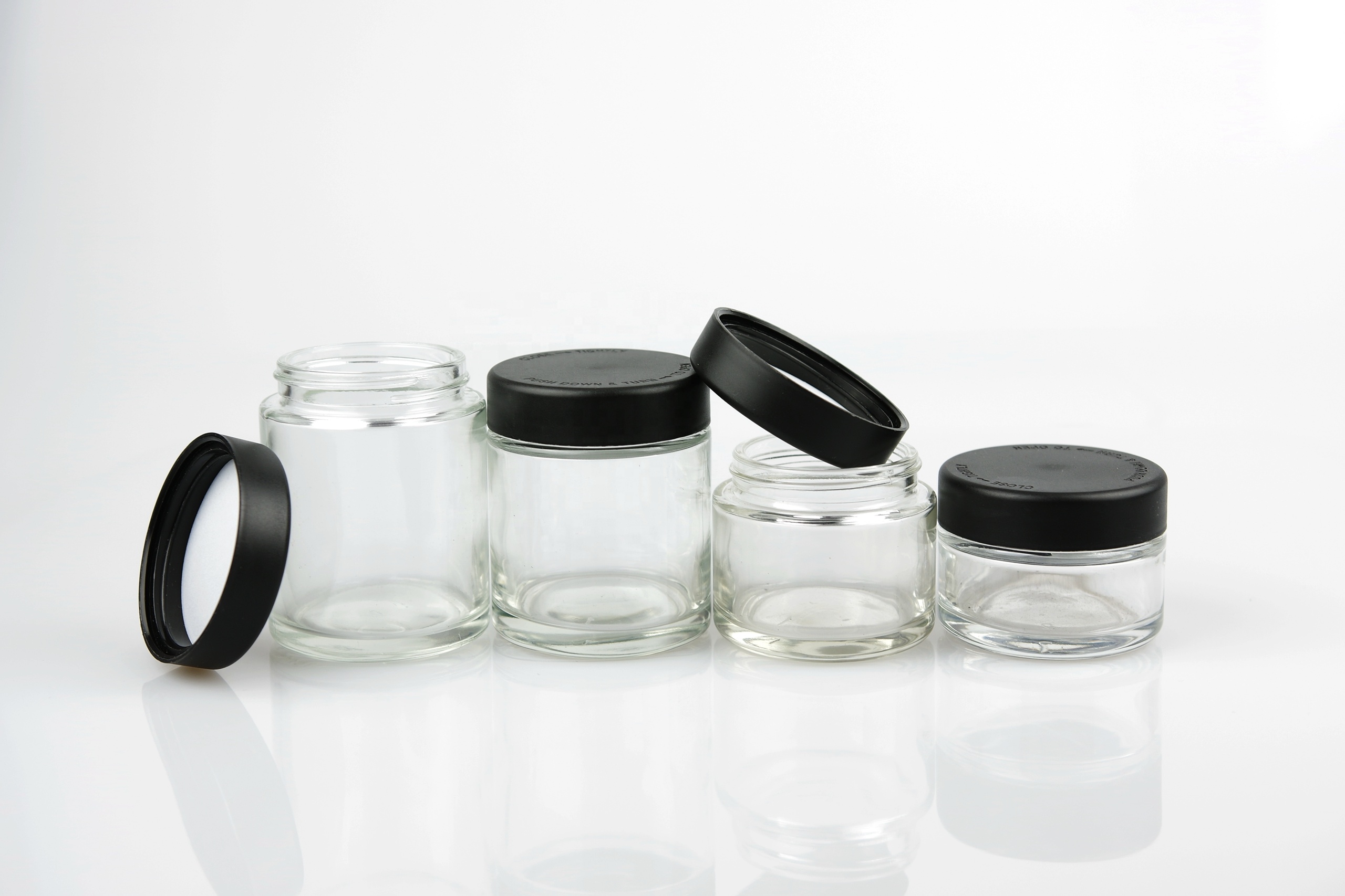 5OZ child resistant glass jar with child proof cap