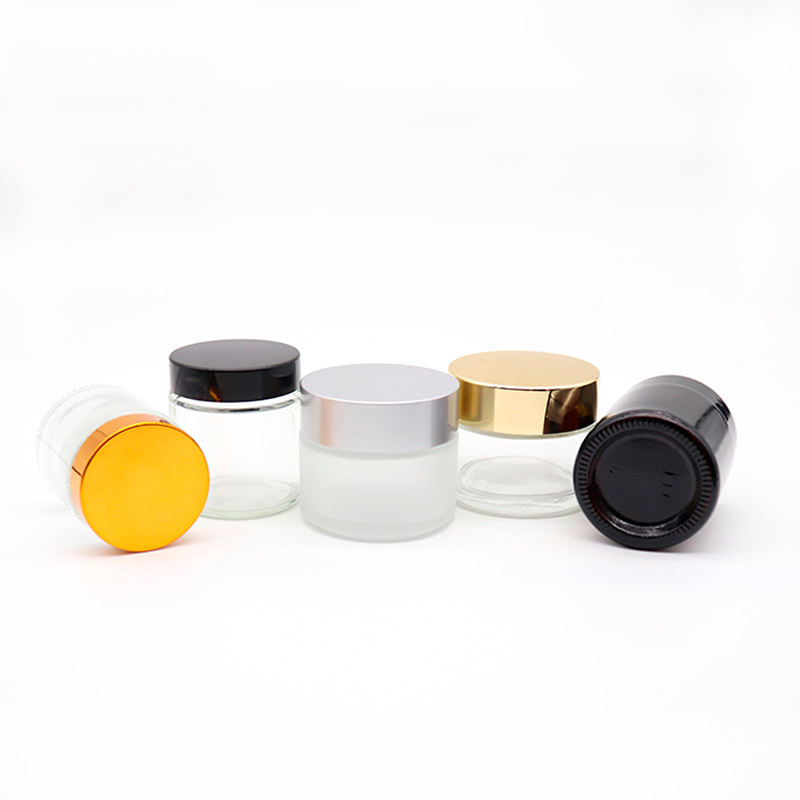 5g 100g 30g 10g 10ml 1oz Bottle Facial Face 50g White Black Gold Small Round Empty Frosted Amber Clear Cosmetic Cream Glass Jar