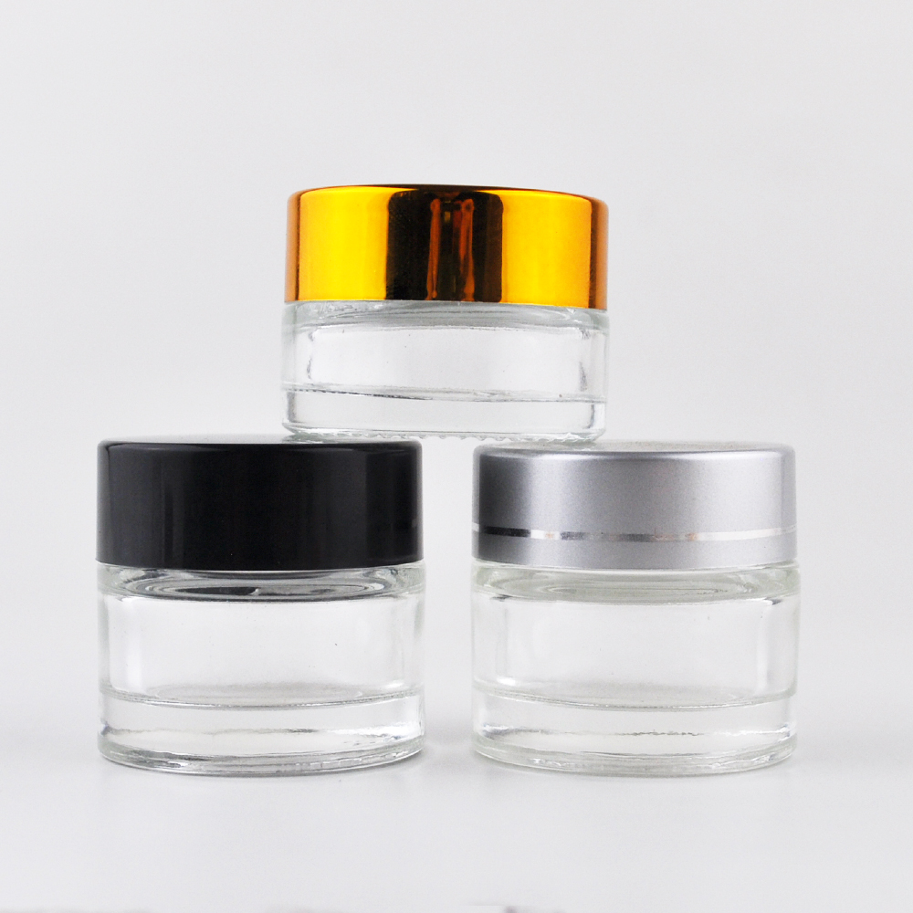 5g 100g 30g 10g 10ml 1oz Bottle Facial Face 50g White Black Gold Small Round Empty Frosted Amber Clear Cosmetic Cream Glass Jar