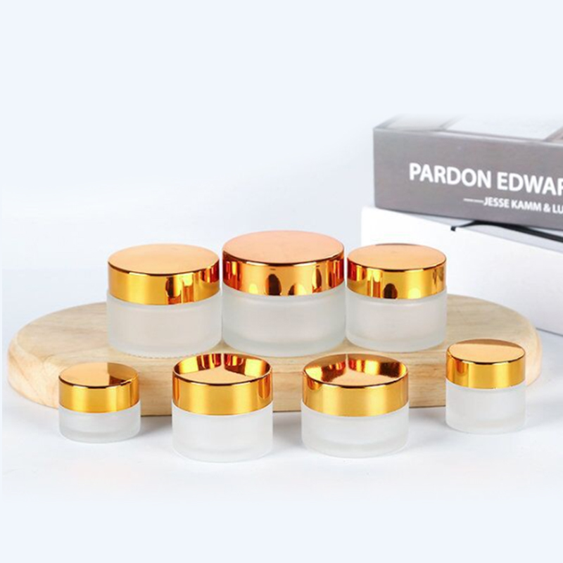 5g 100g 30g 10g 10ml 1oz bottle Facial Face 50g White Black Gold Small Round Empty Frosted Amber Clear Cosmetic Cream Glass Jar
