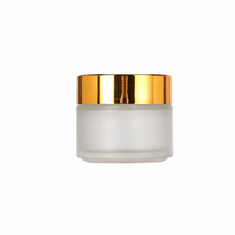 5g 10g 15 20g 30g 50g 100g frosted cosmetic cream jar with black gold silver metal aluminum lid