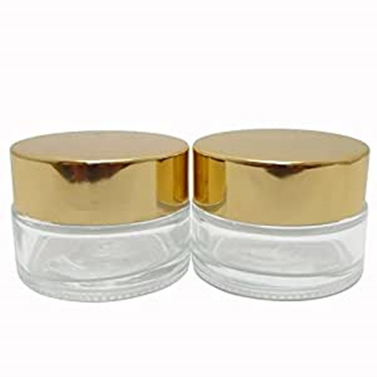 5g 10g 15 20g 30g 50g 100g frosted cosmetic cream jar with black gold silver metal aluminum lid