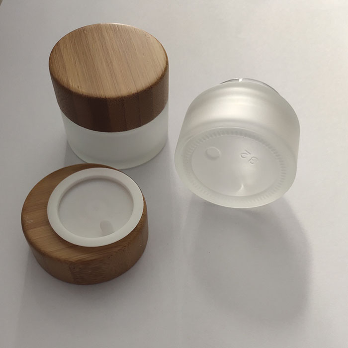 5g 10g 15g 20g 25g 30g 50g 60g 100g 200g Frosted glass cream jar Cosmetic Container with bamboo lid