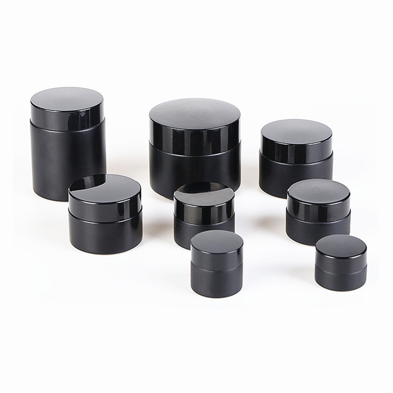 5g 10g 15g 20g 25g 30g 50g glossy black matte black glass container cosmetic cream jar
