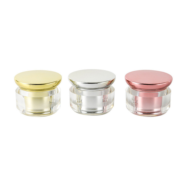 5g 10g 15g 20g 30g 40g 50g Shiny Gold/Silver Double Wall Mushroom Shape Acrylic Cosmetic Cream Jar