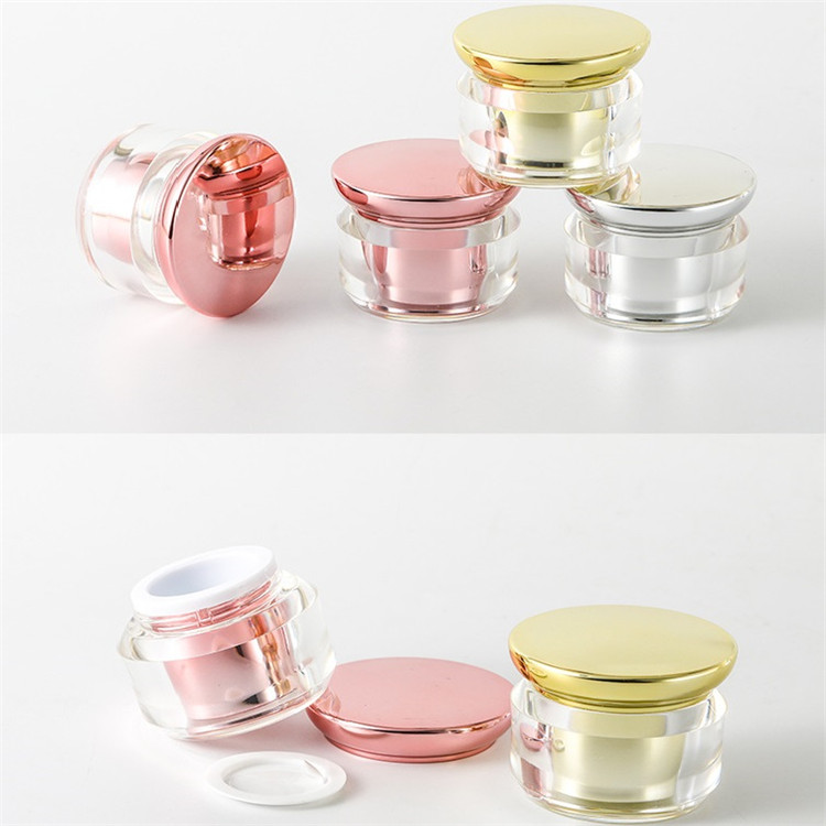5g 10g 15g 20g 30g 40g 50g Shiny Gold/Silver Double Wall Mushroom Shape Acrylic Cosmetic Cream Jar