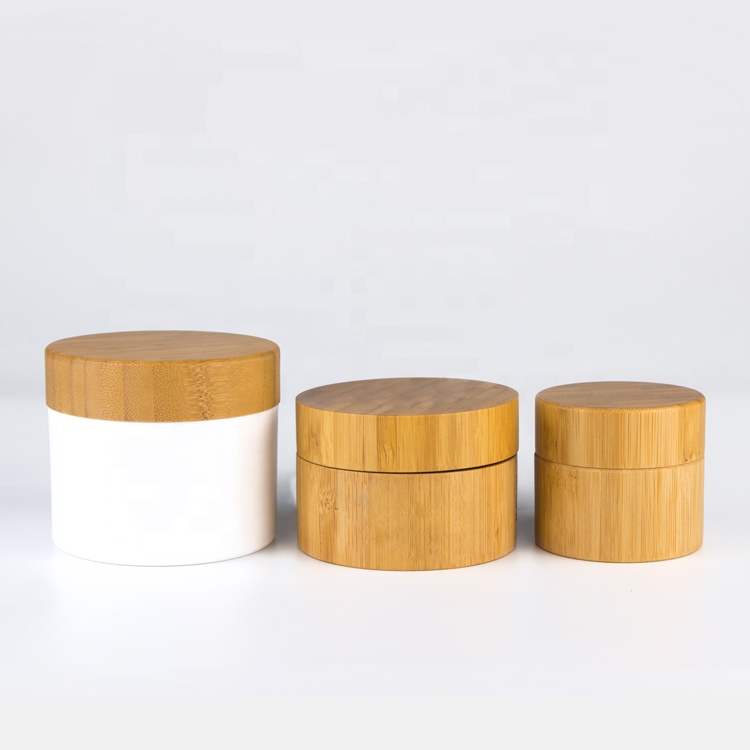 5g 10g 15g 20g 30g 50g 100g 150g 200g 250g 300g cosmetic bamboo wooden cream jar with PP inner