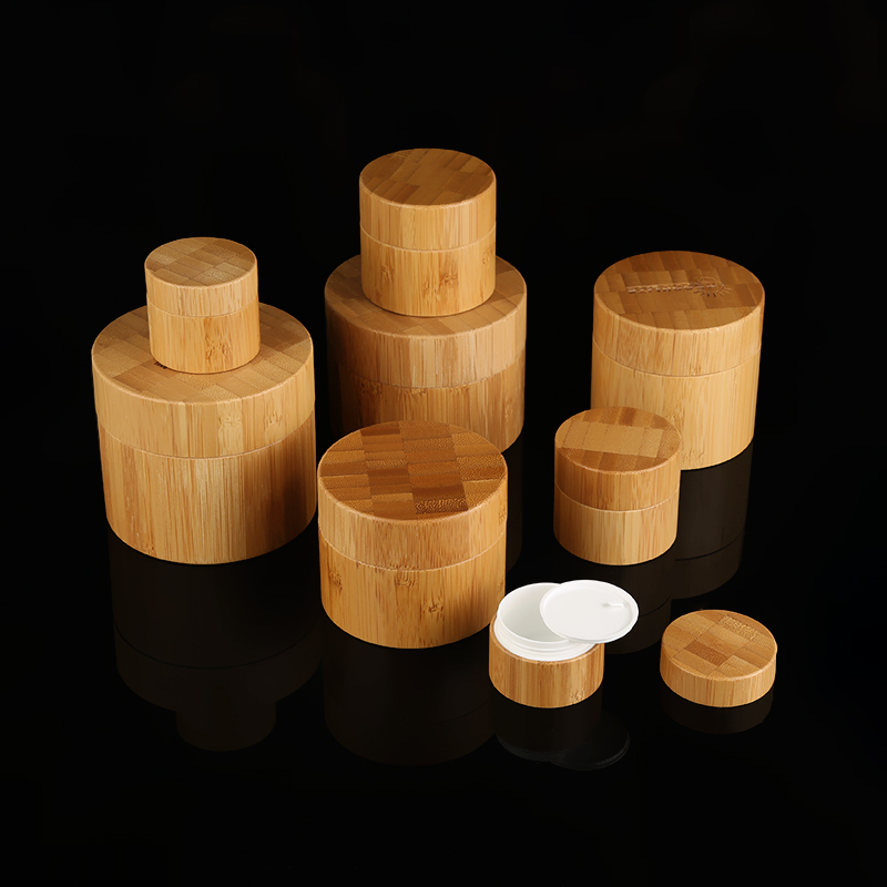 5g 10g 15g 20g 30g 50g 100g 150g 200g 250g Bamboo Empty Container Luxury Bamboo Cream Cosmetic Jar with Plastic Inner