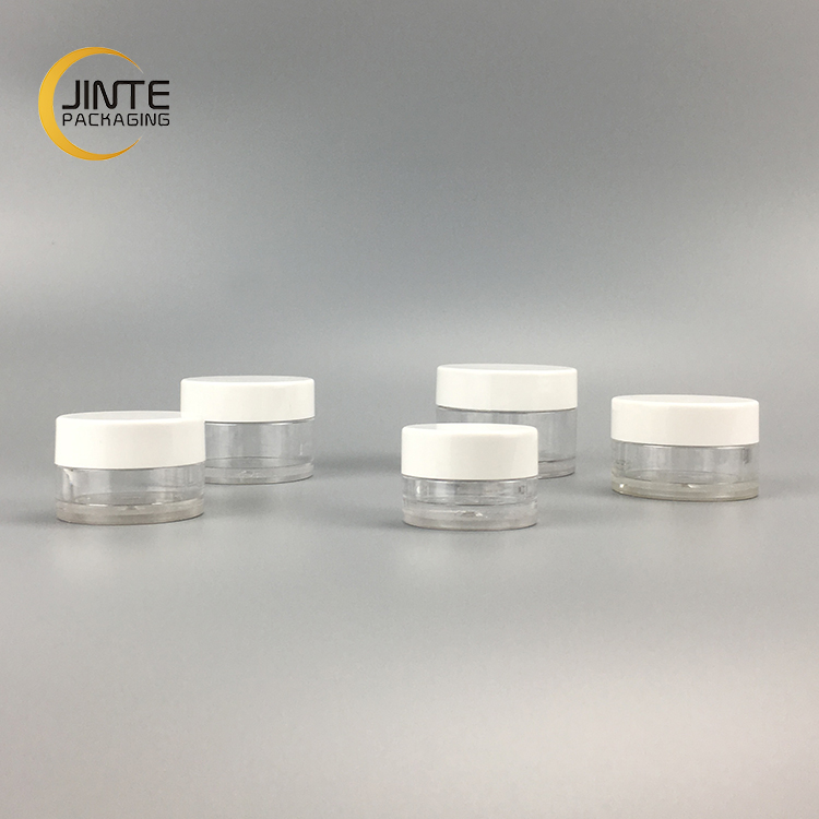 5g 10g 15g 20g 30g 50g 100g 150g 200g 250g Empty Clear PETG Plastic Jar With White Lid