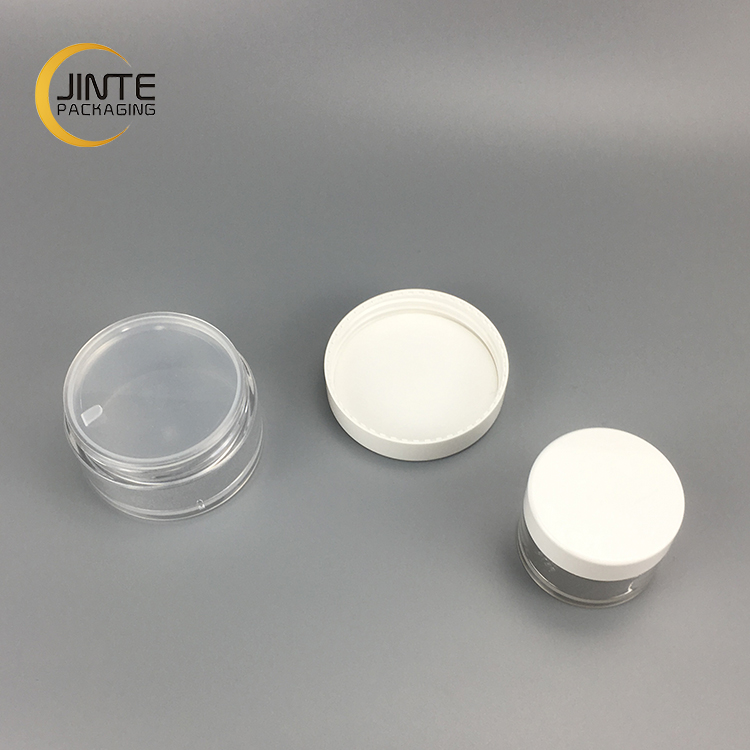 5g 10g 15g 20g 30g 50g 100g 150g 200g 250g Empty Clear PETG Plastic Jar With White Lid
