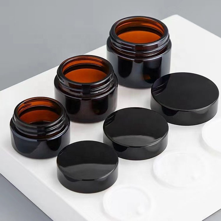 5g 10g 15g 20g 30g 50g 100g Amber cosmetic container cream glass jar for cosmetic jar with lid