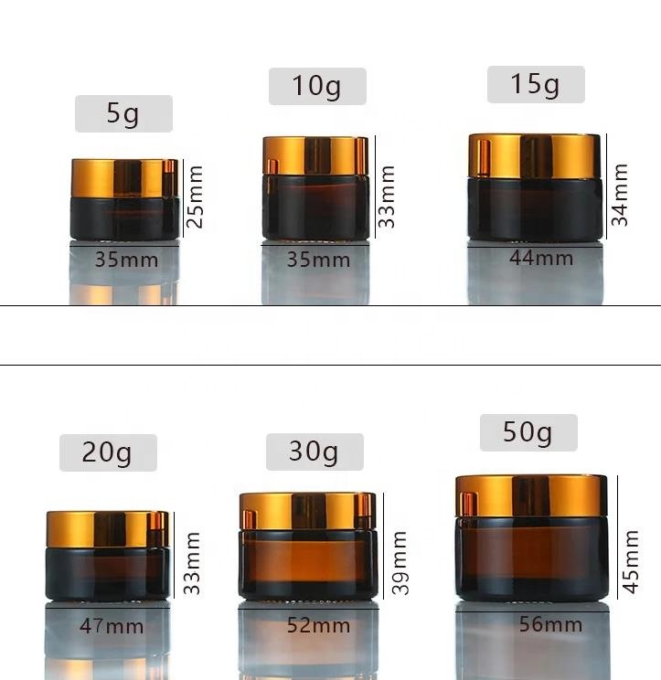 5g 10g 15g 20g 30g 50g 100g Amber cosmetic container cream glass jar for cosmetic jar with lid