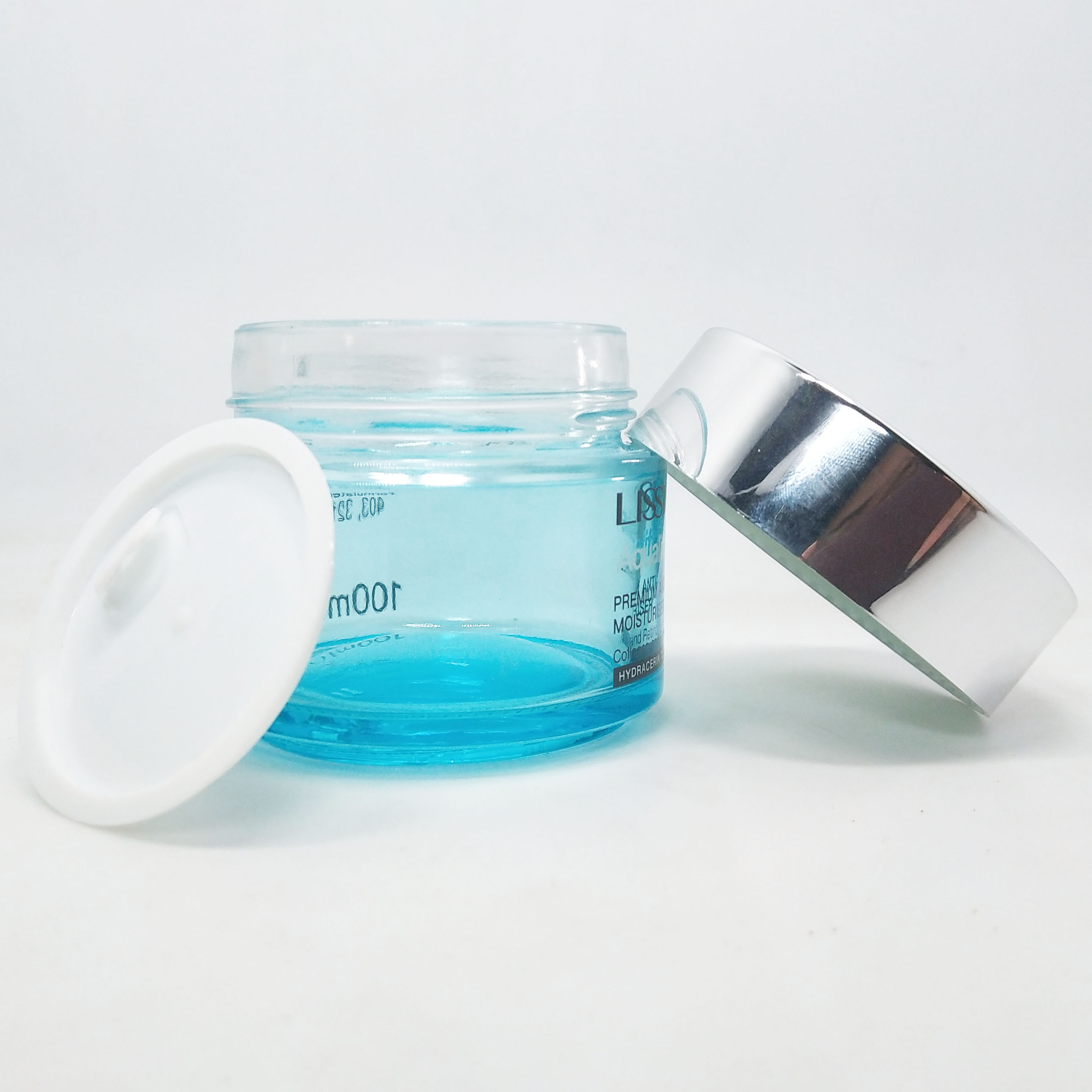 5g 10g 15g 20g 30g 50g 100g Customized frosted cosmetic glass cream jar with matte silver lid