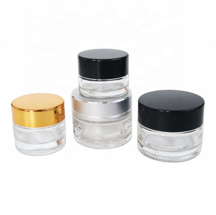 5g/10g/15g/20g/30g/50g/100g Empty Refillable Frosted Glass Cosmetic Cream clear glass cosmetic jars