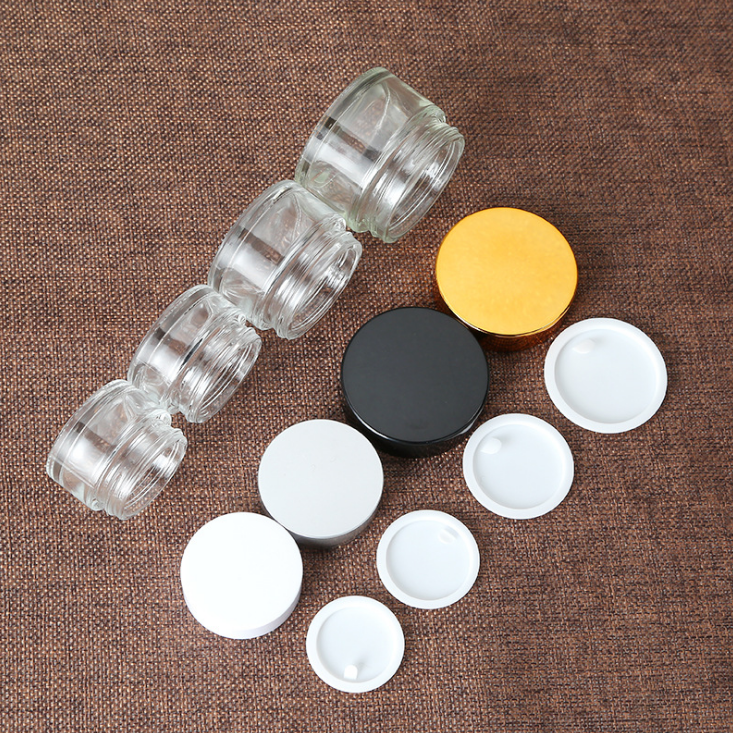 5g/10g/15g/20g/30g/50g/100g Empty Refillable Frosted Glass Cosmetic Cream clear glass cosmetic jars