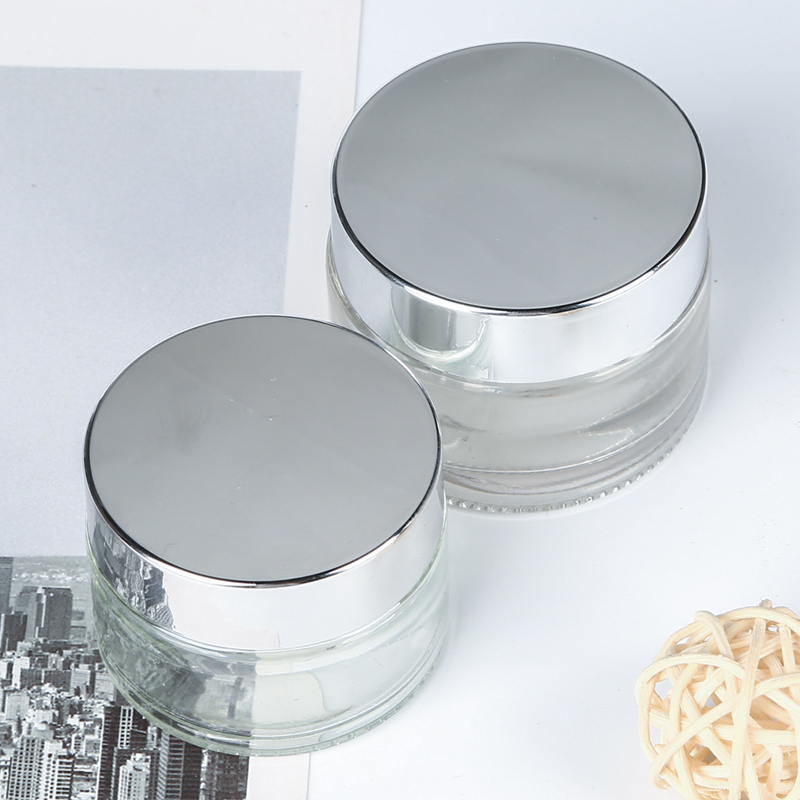 5g 10g 15g 20g 30g 50g 100g Transparent Glass Cream Jar Round Clear Glass Container Bottle for Cosmetic Eye Cream Facial Care