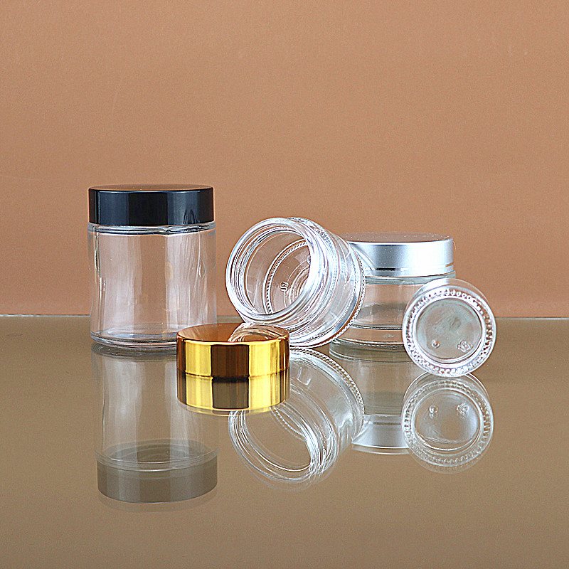 5g 10g 15g 20g 30g 50g 100g Transparent Glass Cream Jar Round Clear Glass Container Bottle for Cosmetic Eye Cream Facial Care