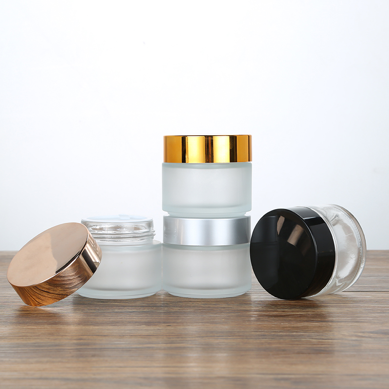 5g 10g 15g 20g 30g 50g 100g Transparent Glass Cream Jar Round Clear Glass Container Bottle for Cosmetic Eye Cream Facial Care