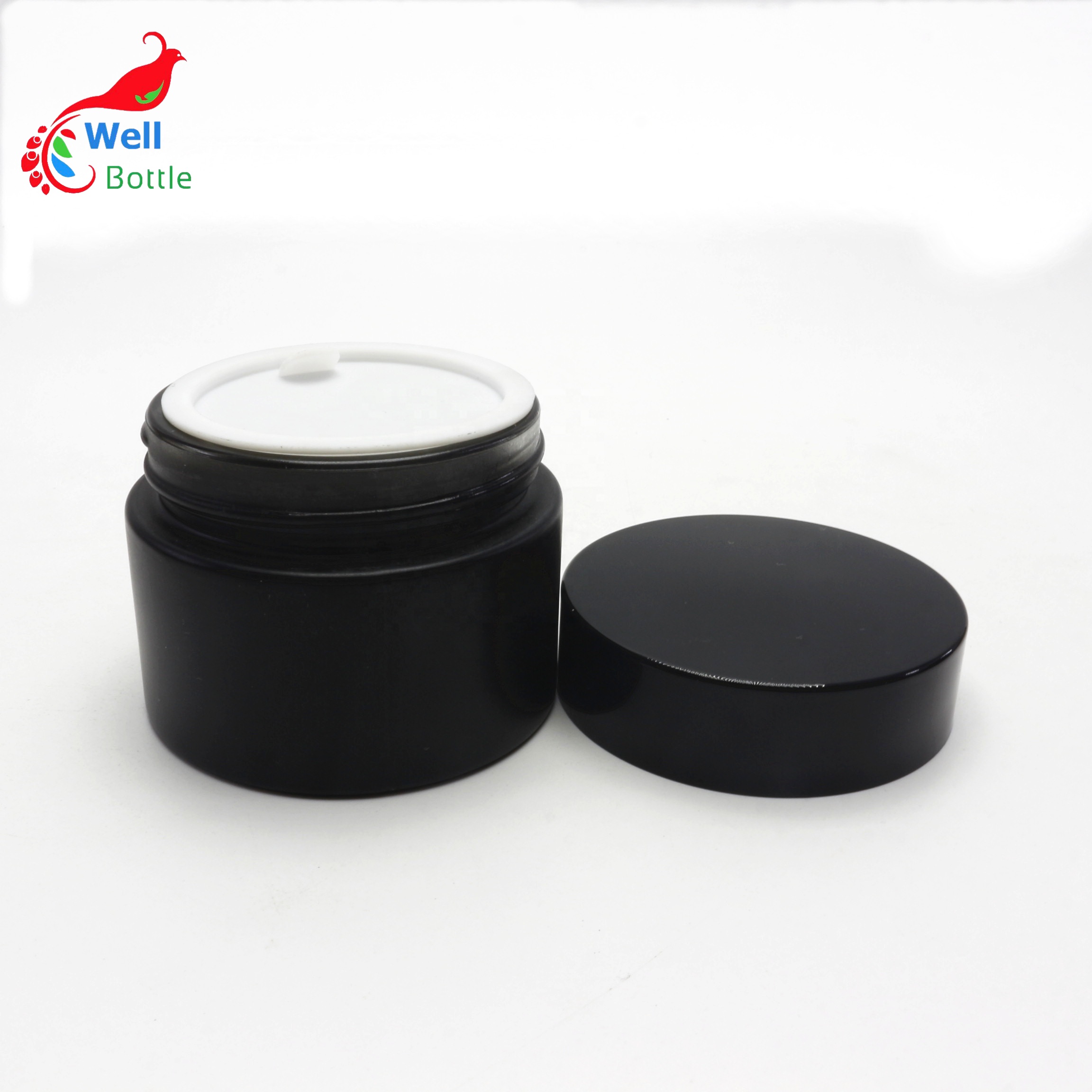 5g 10g 15g 20g 30g 50g 100g black frosted glass jar with lid for black cream glass jar GJ-6666RL