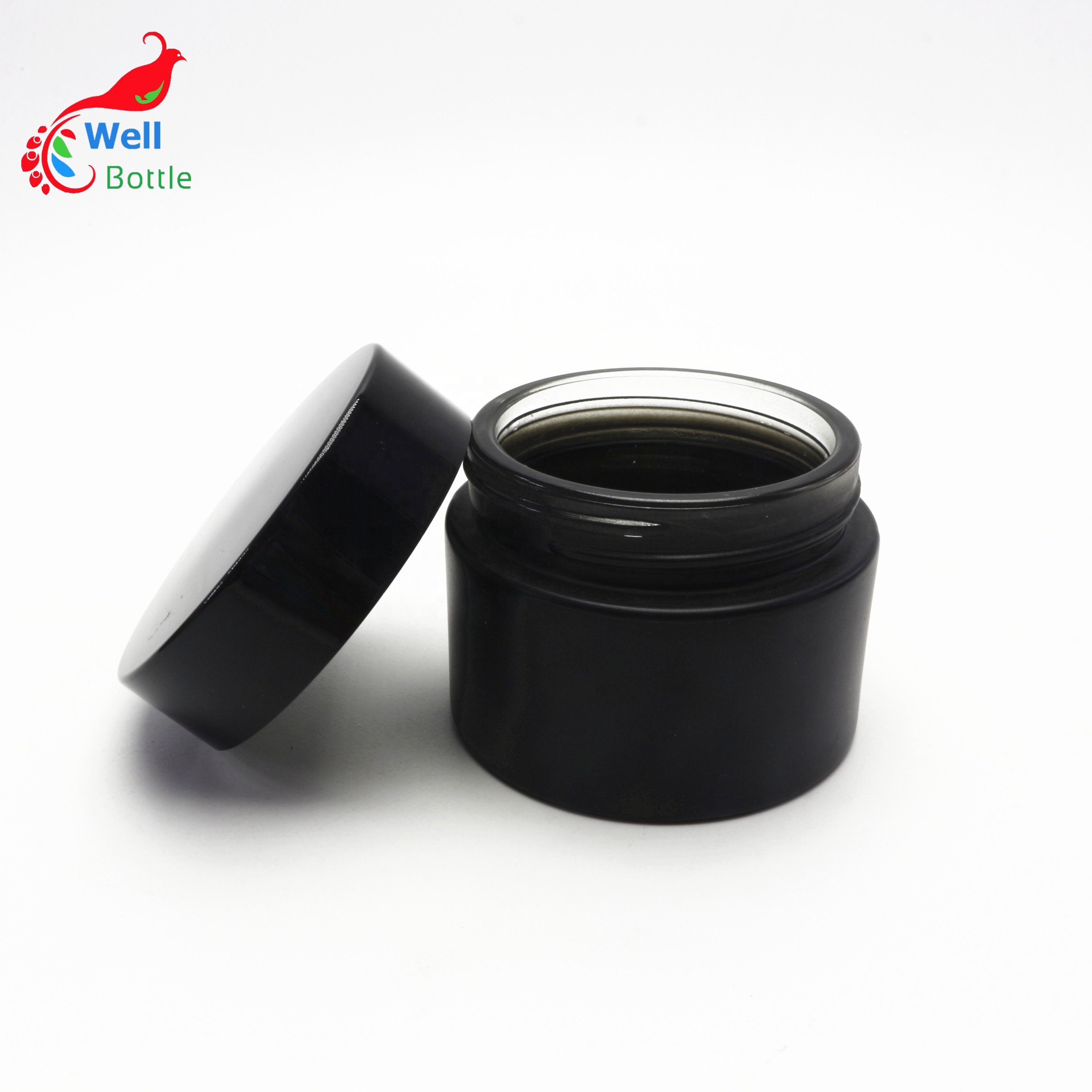 5g 10g 15g 20g 30g 50g 100g black frosted glass jar with lid for black cream glass jar GJ-6666RL