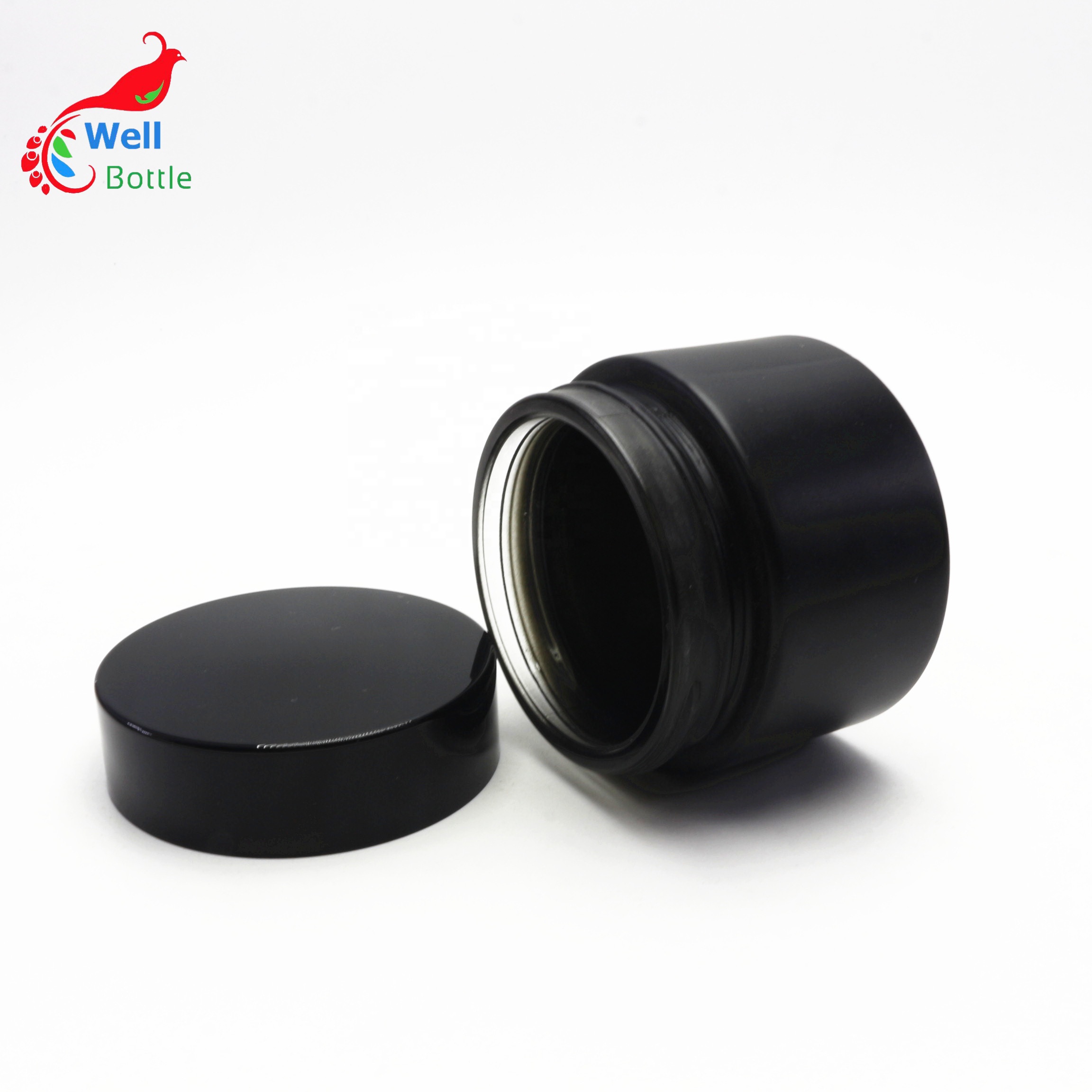 5g 10g 15g 20g 30g 50g 100g black frosted glass jar with lid for black cream glass jar GJ-6666RL