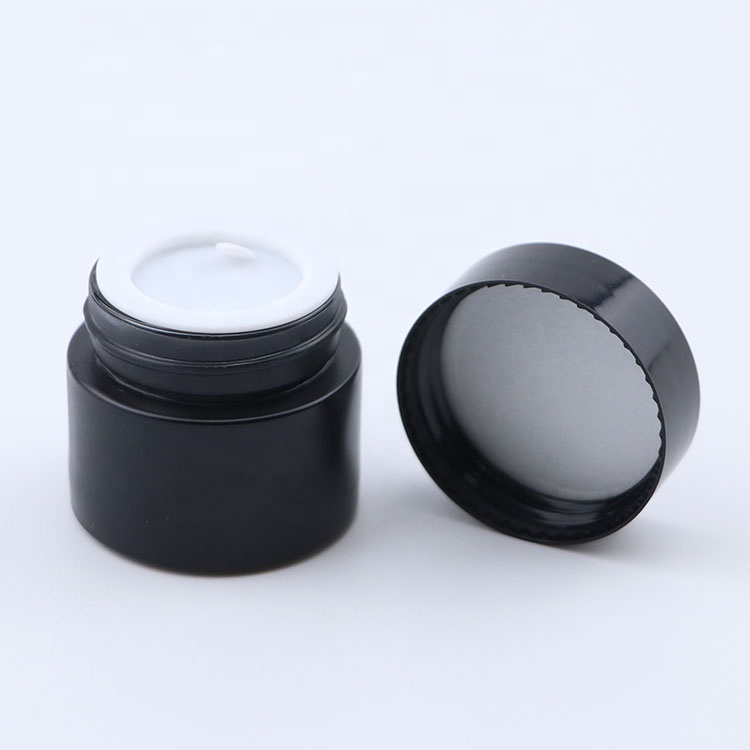 5g 10g 15g 20g 30g 50g 100g black glass jars matte black glass container