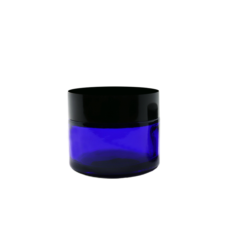 5g 10g 15g 20g 30g 50g 100g blue frosted clear cream glass jar for glass cosmetic jar with black gold silver cap