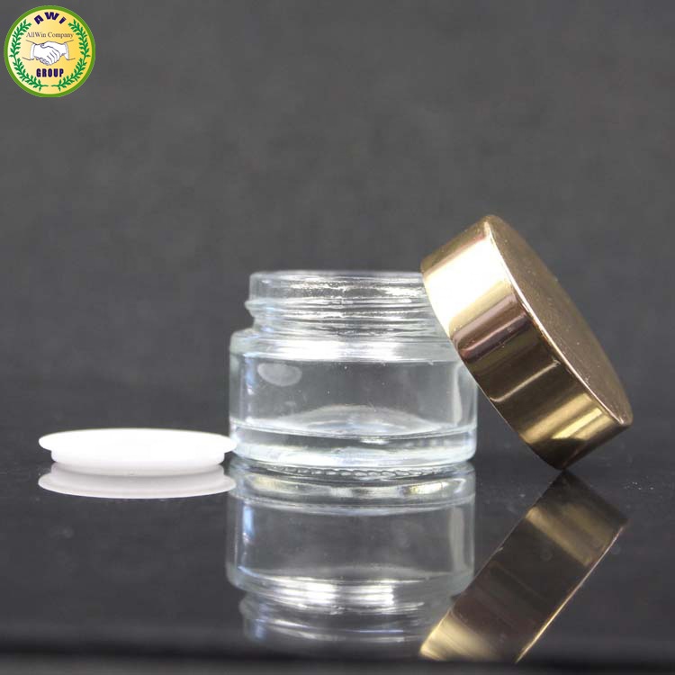 5g 10g 15g 20g 30g 50g 100g clear/amber Glass Jar Straight Sided with Plastic Lined Cap