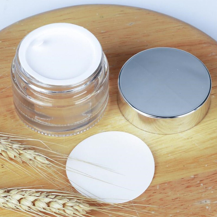 5g 10g 15g 20g 30g 50g 100g clear cosmetic container cream glass jar with shiny gold aluminum cap for cosmetic jar