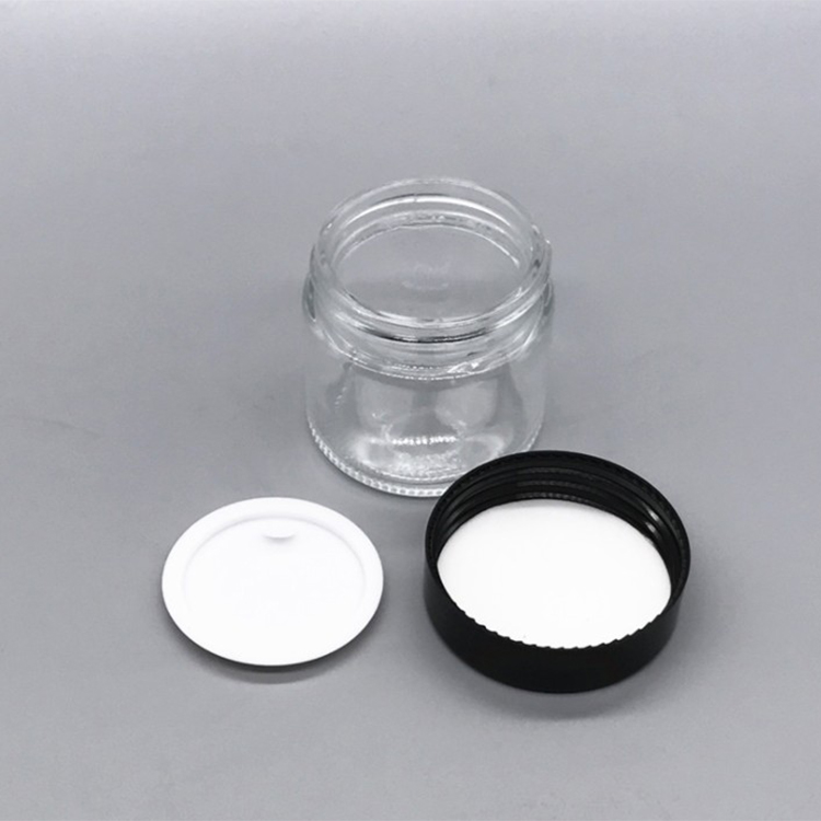 5g 10g 15g 20g 30g 50g 100g clear cosmetic face cream glass jar with black plastic cap for eye cream jar