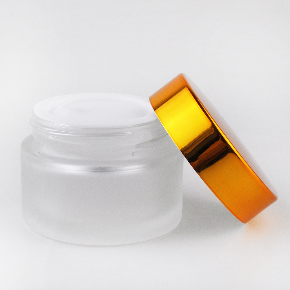 5g 10g 15g 20g 30g 50g 100g clear frosted clear glass jar cosmetic packaging empty amber glass jar with metal lid for face cream